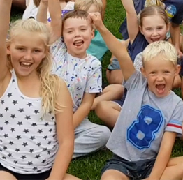 Happy kids at a WOW Factory party